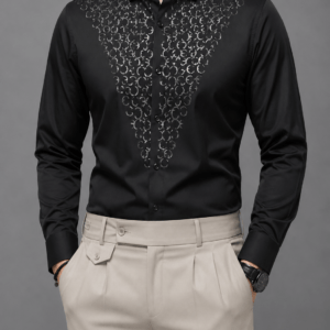 slim fit embroidered formal shirt