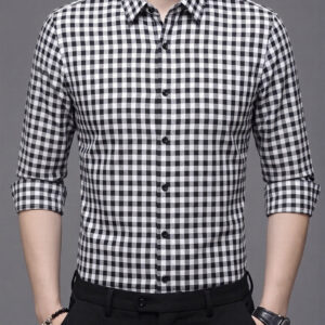 slim fit gingham casual shirt