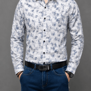 slim fit floral print casual shirt